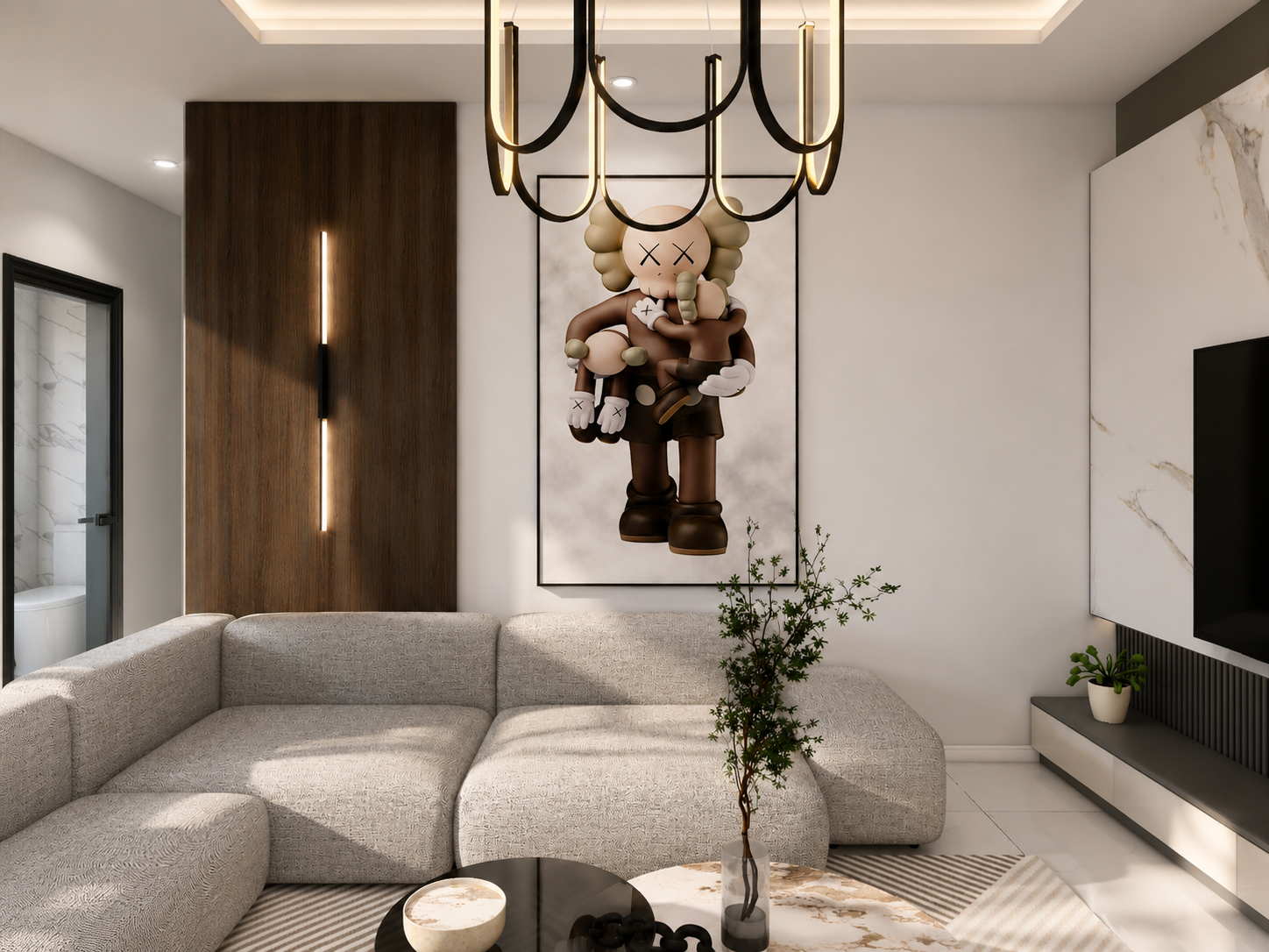 The Meridian condo living room, daytime